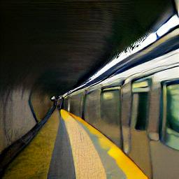 generated: a subway train coming out of a tunnel #6